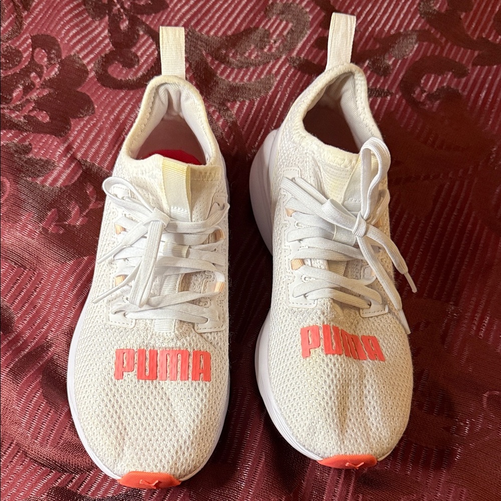 PUMA Cream and Coral Athletic Shoes